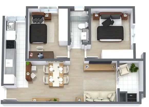 Apartamento — perspectiva ilustrada